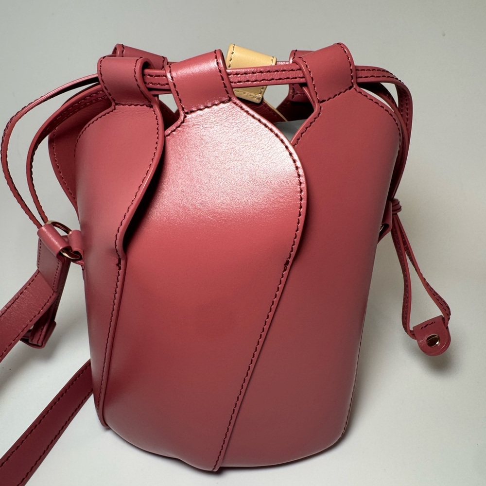 SOLD Chloé Tulip Mini Bucket Bag Pink (Faded Rose) & Cream Leather Luxury Bag - Picture 3 of 11
